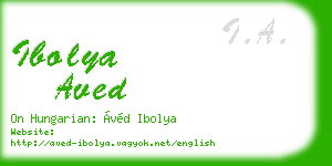 ibolya aved business card