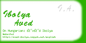 ibolya aved business card